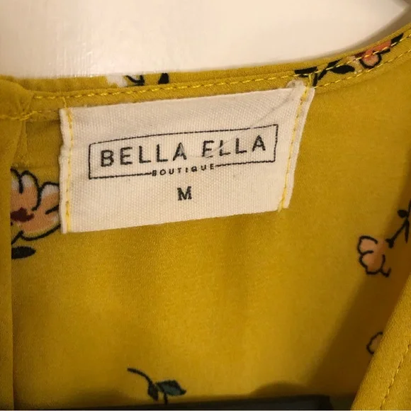 Bella Ella Golden horizon Mustard Yellow floral wrap maxi Dress Gorgeous Sz M - Picture 9 of 15